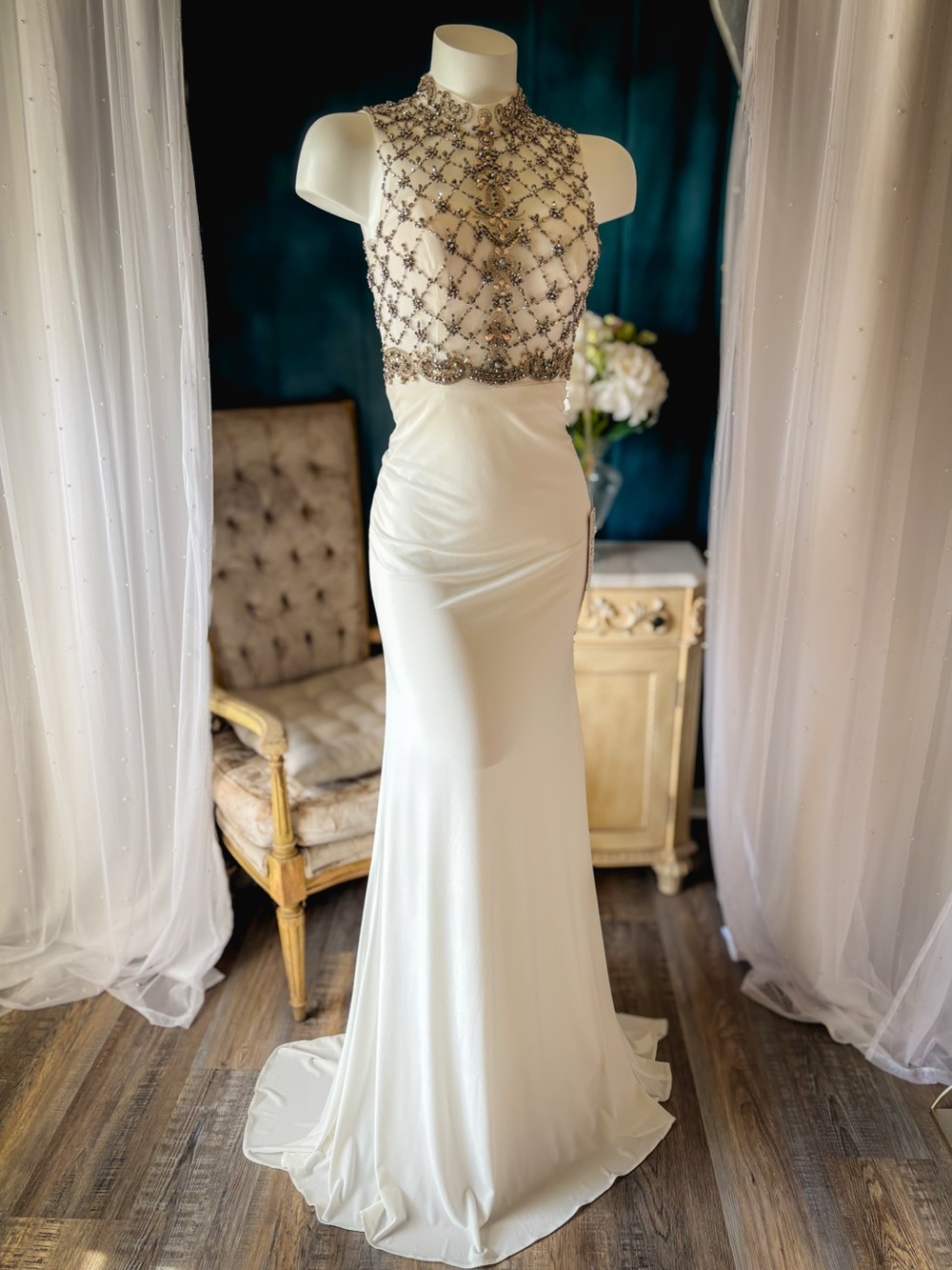 Vienna Prom Bridal Couture Crystal Gown | Size 0-2
